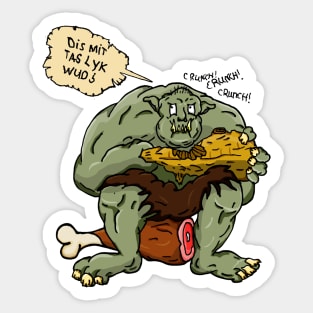 Troll Eating Wood Sticker